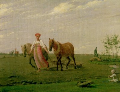 Pflügen im Frühling, 1820er Jahre von Aleksei Gavrilovich Venetsianov